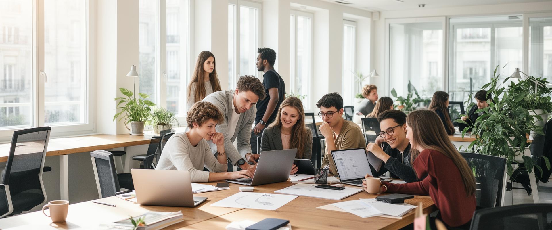 Jeunes travaillant ensemble